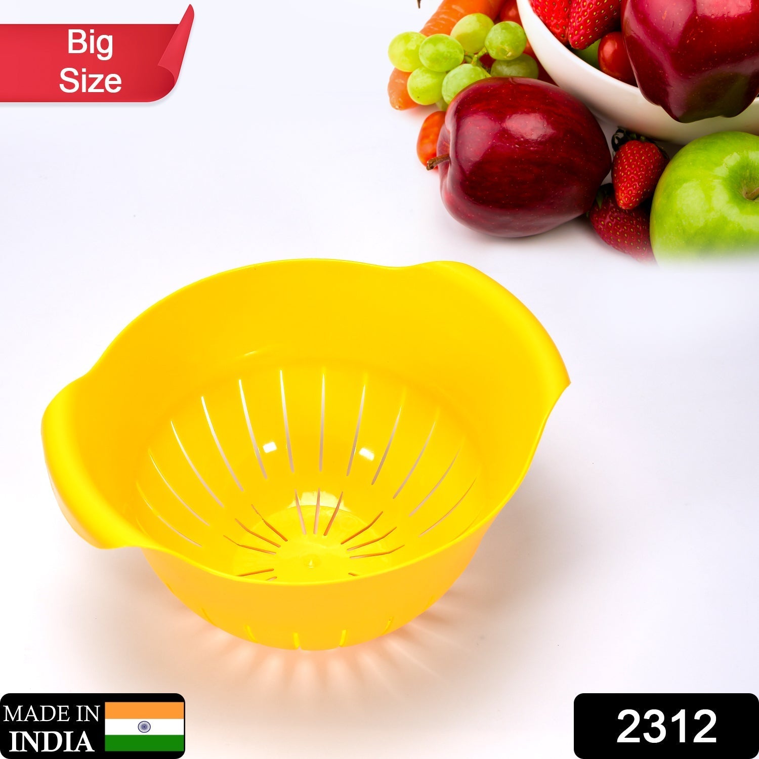 Plastic bowl with built-in strainer for noodles. Plastic bowl with built-in strainer for noodles.